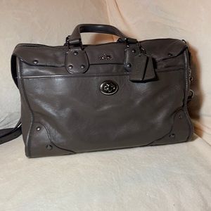 Coach Satchel Bag Dark Grey Leather